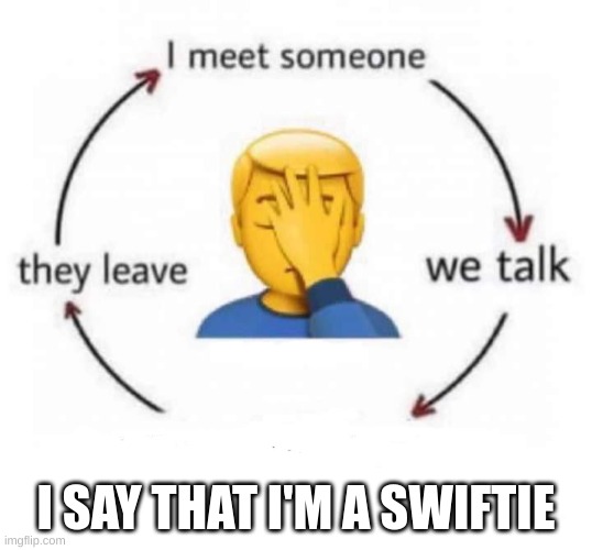 Dating | I SAY THAT I'M A SWIFTIE | image tagged in dating | made w/ Imgflip meme maker