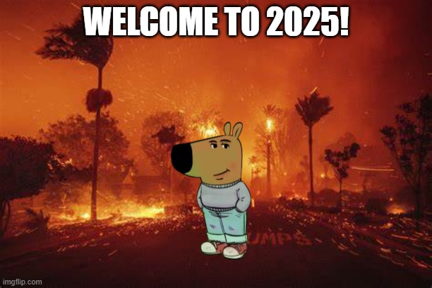 Only 2 weeks into 2025 and LA is on fire ??? | WELCOME TO 2025! | image tagged in memes,2025,fire,lol,bruh,certified bruh moment | made w/ Imgflip meme maker