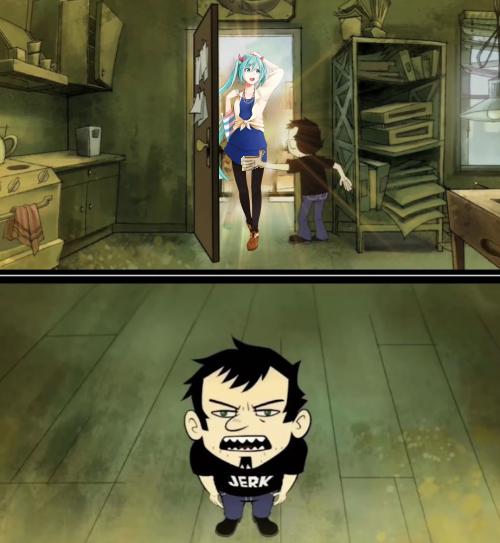 dan vs miku Blank Meme Template