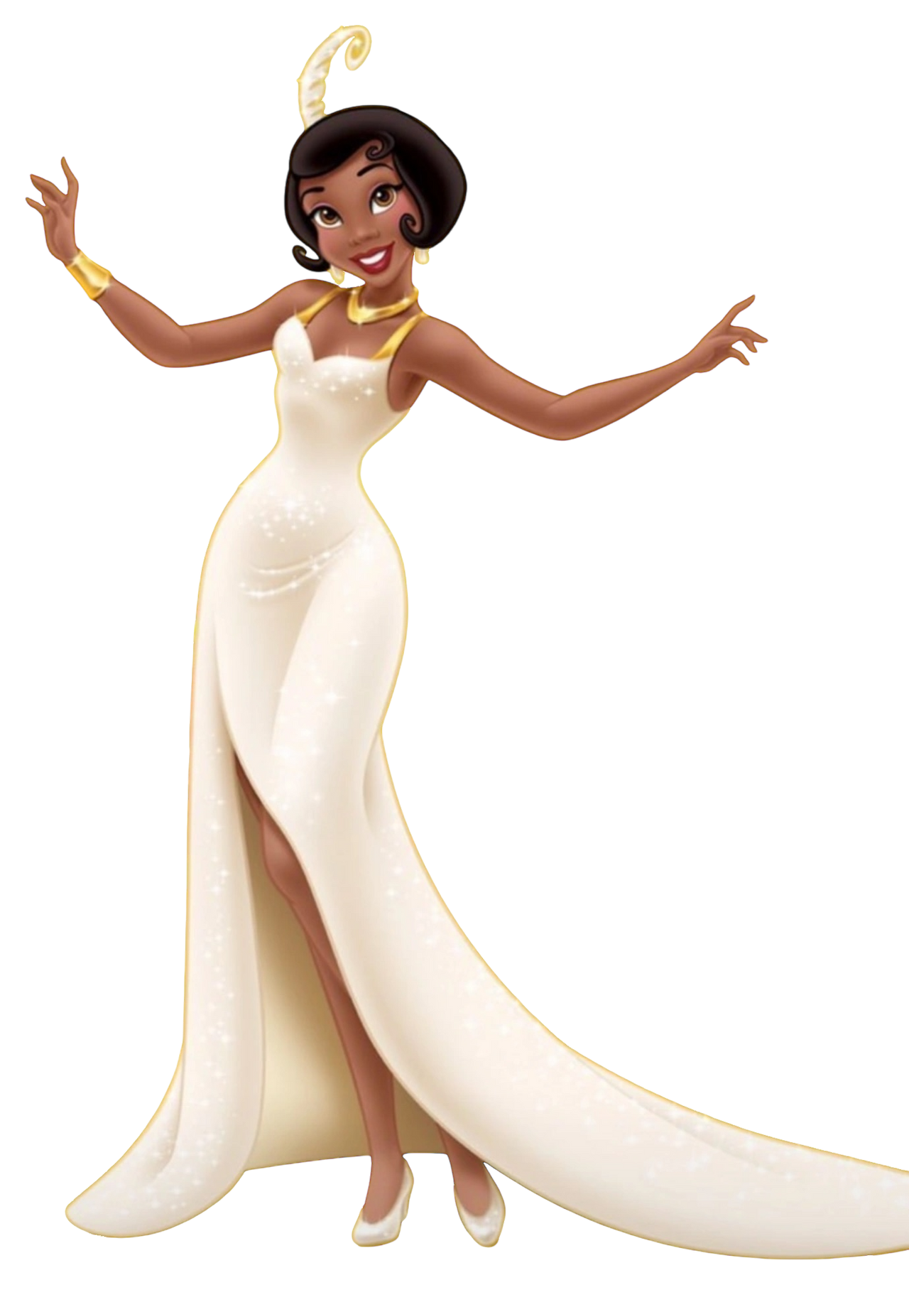 Tiana in her White Dress Blank Meme Template