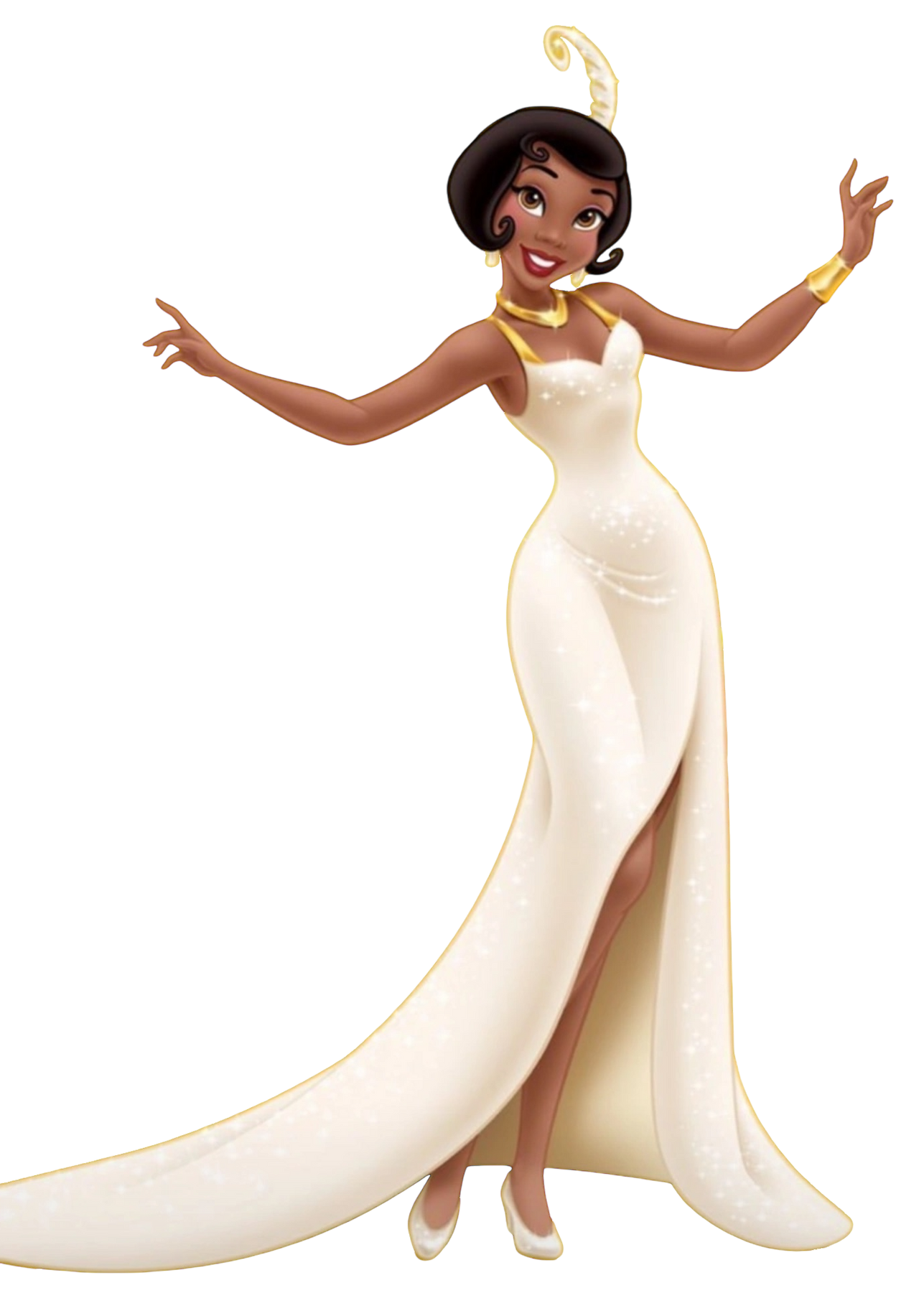 Tiana in her White Dress Blank Meme Template
