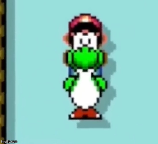 front facing smw yoshi jumpscare | made w/ Imgflip meme maker
