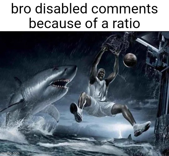 rip | bro disabled comments because of a ratio | image tagged in legendary slam dunk | made w/ Imgflip meme maker