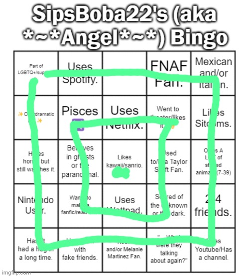 . | image tagged in sipsboba22 aka angel 's bingo card | made w/ Imgflip meme maker