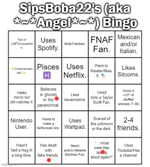 image tagged in sipsboba22 aka angel 's bingo card | made w/ Imgflip meme maker