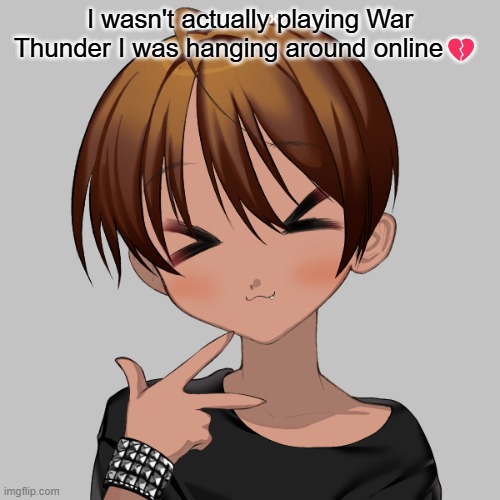 ballflakes | I wasn't actually playing War Thunder I was hanging around online💔 | image tagged in ballflakes | made w/ Imgflip meme maker