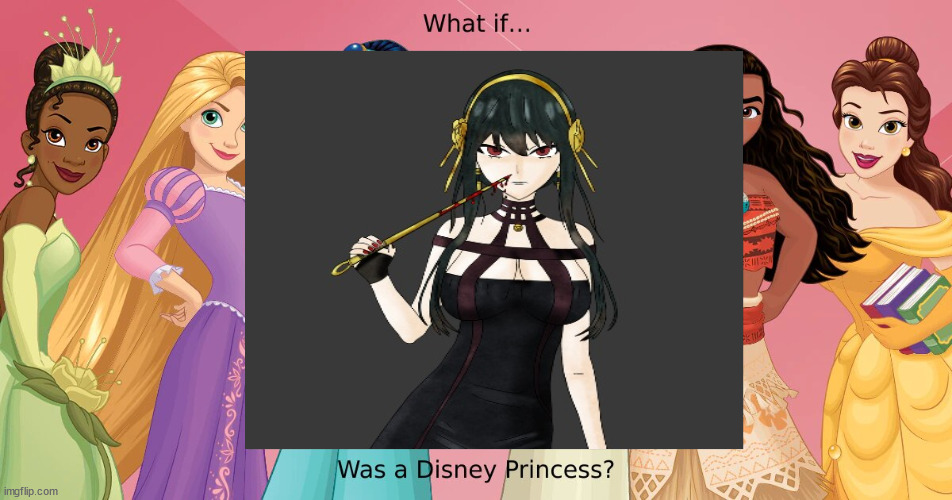 what if yor forger was a disney princess ? | image tagged in what if blank was a disney princess,spy x family,anime,what if,yor forger,animeme | made w/ Imgflip meme maker