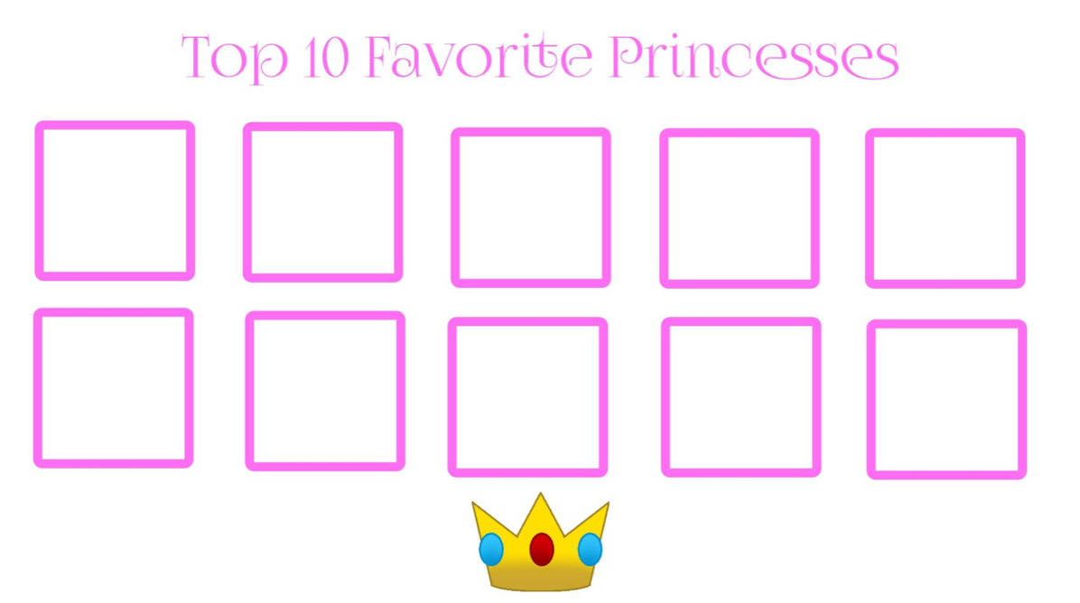 top 10 favorite princesses Blank Meme Template