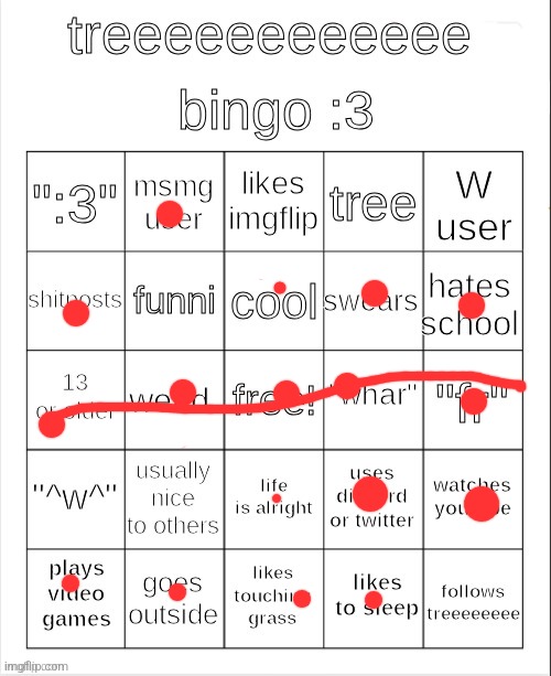 treeeeeeeeee bingo :3 | image tagged in treeeeeeeeee bingo 3 | made w/ Imgflip meme maker