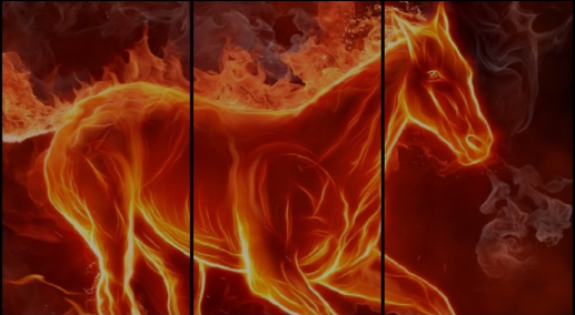 Horse fire trilogy Blank Meme Template