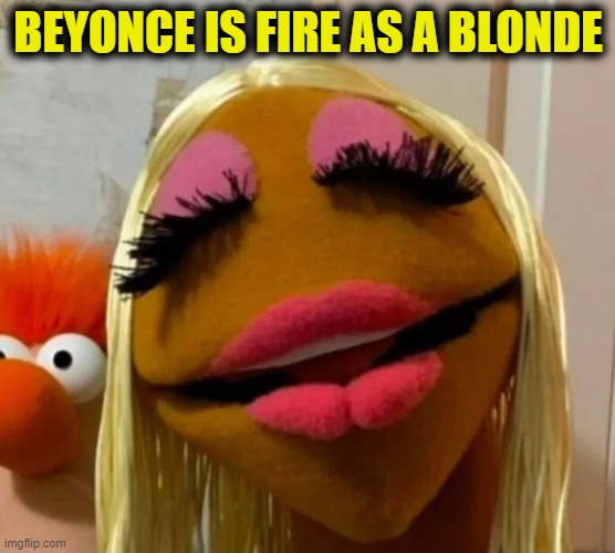 BEYONCE IS FIRE AS A BLONDE | image tagged in muppets,beyonce | made w/ Imgflip meme maker