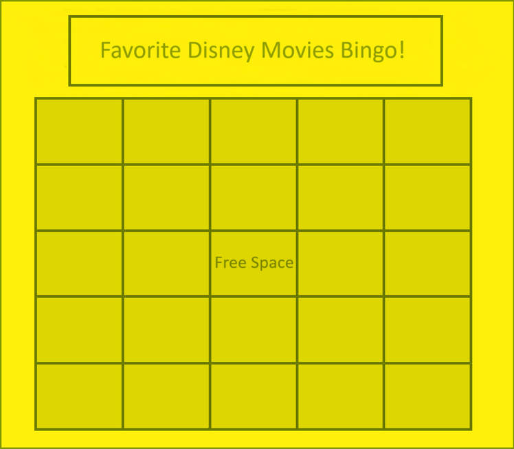 favorite disney movies bingo Blank Meme Template
