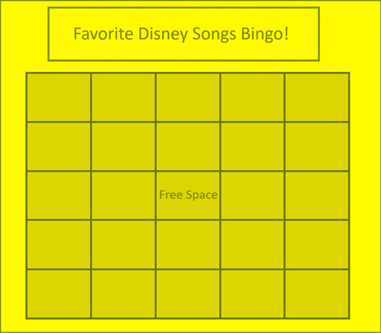 favorite disney songs bingo Blank Meme Template