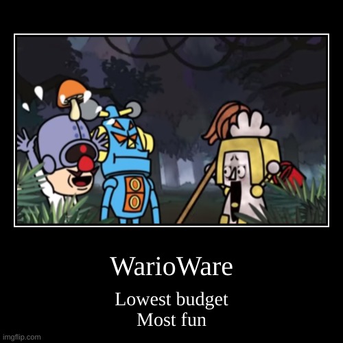 WarioWare | WarioWare | Lowest budget
Most fun | image tagged in funny,demotivationals | made w/ Imgflip demotivational maker