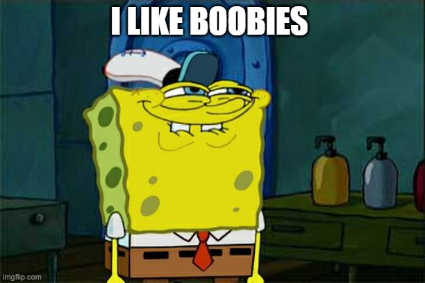 Don't You Squidward | I LIKE BOOBIES | image tagged in memes,don't you squidward | made w/ Imgflip meme maker