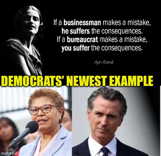 California suffering from Bureaucratic mistakes of Democrats | DEMOCRATS’ NEWEST EXAMPLE | image tagged in gifs,democrats,ayn rand,incompetence,california fires | made w/ Imgflip meme maker