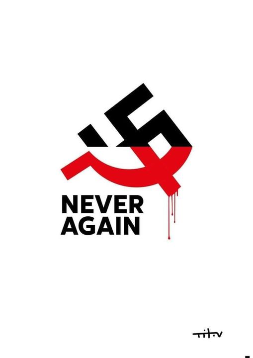 Never again NAZI and Communist Blank Meme Template