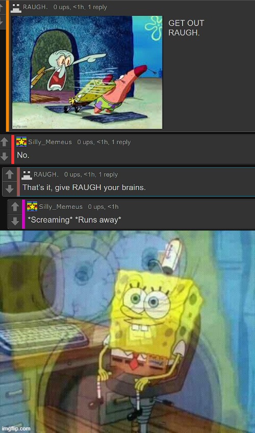 image tagged in spongebob panic inside | made w/ Imgflip meme maker