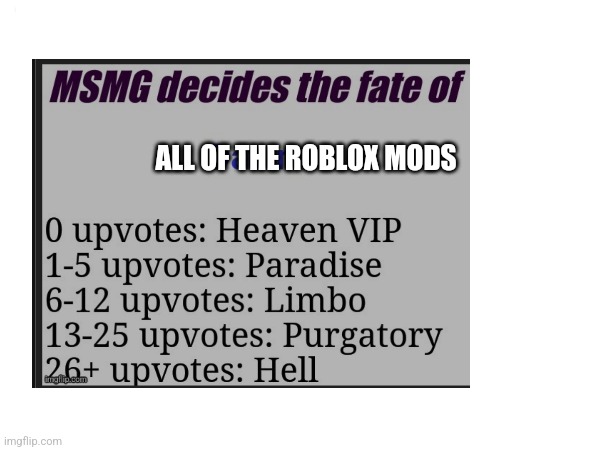 Yeah | ALL OF THE ROBLOX MODS | image tagged in msmg | made w/ Imgflip meme maker