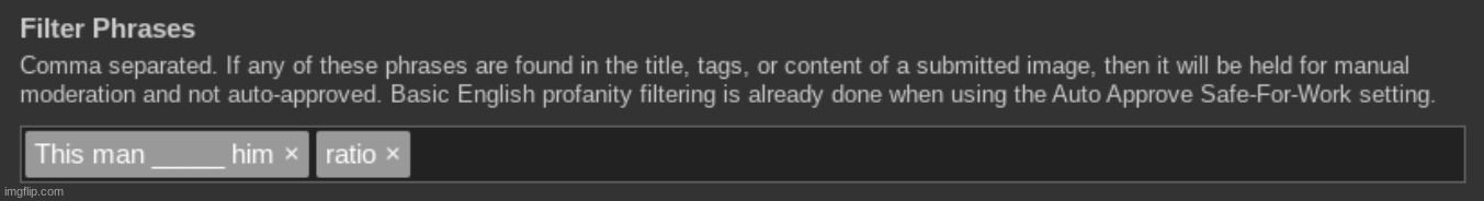 filter phrases are weird because the image isn't actually featured but it does show up | made w/ Imgflip meme maker