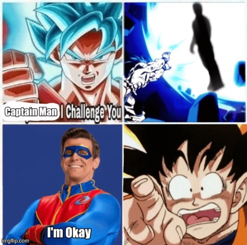 Captain man no diffs SSJBKKX20 Goku | made w/ Imgflip meme maker