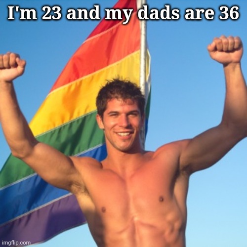 https://imgflip.com/i/8u959w | I'm 23 and my dads are 36 | image tagged in gay guy in front of flag | made w/ Imgflip meme maker