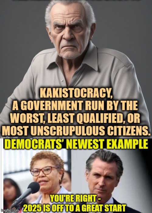 Kakistocracy - just makin' $hit up | YOU'RE RIGHT -
2025 IS OFF TO A GREAT START | image tagged in leftists,tds,liberals,democrats | made w/ Imgflip meme maker