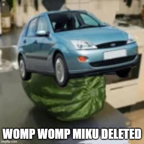 FocusMelon | WOMP WOMP MIKU DELETED | image tagged in focusmelon | made w/ Imgflip meme maker