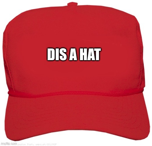 blank red MAGA hat | DIS A HAT | image tagged in blank red maga hat | made w/ Imgflip meme maker