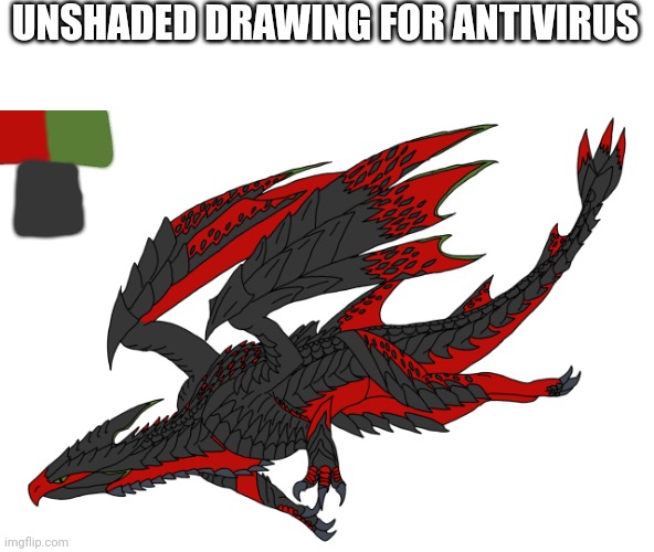 I think its for Antivirus69 i dont remember off the top of my head | UNSHADED DRAWING FOR ANTIVIRUS | image tagged in drawing,dragon | made w/ Imgflip meme maker