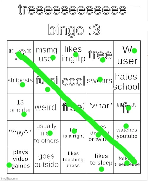 treeeeeeeeee bingo :3 | image tagged in treeeeeeeeee bingo 3 | made w/ Imgflip meme maker