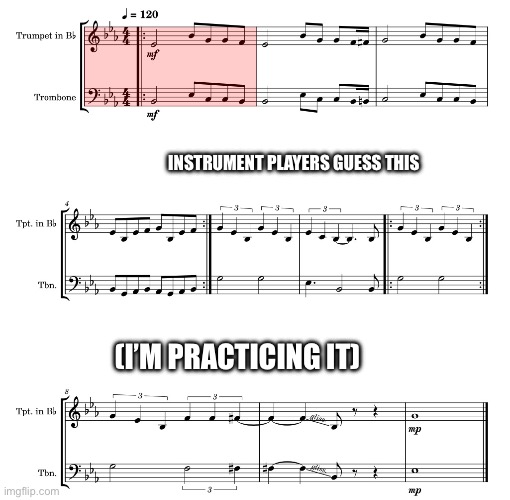 Goes mentally unstable then Caine gives me a cry for help | INSTRUMENT PLAYERS GUESS THIS; (I’M PRACTICING IT) | image tagged in band | made w/ Imgflip meme maker