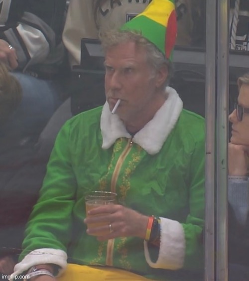 Should I make this my discord profile picture | image tagged in shitpost,buddy the elf,will ferrell,smoking,beer,msmg | made w/ Imgflip meme maker