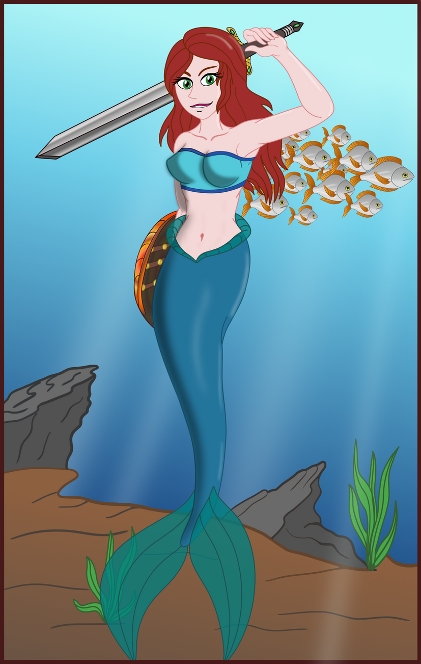 mermaid warrier Blank Meme Template