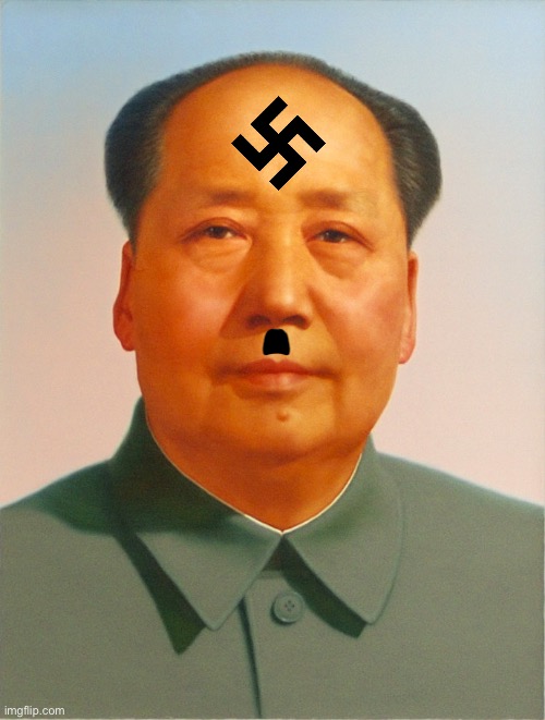 Mao Zedonge is worse than Hitler! | image tagged in mao zedong,adolf hitler,nazi,chinese,dictator | made w/ Imgflip meme maker