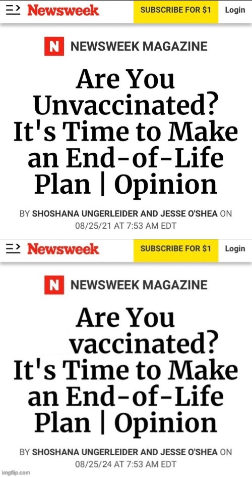 Newsweek I fixed it for you | image tagged in fakenews,fake news,vaccines,vaccine,antivax,maga | made w/ Imgflip meme maker