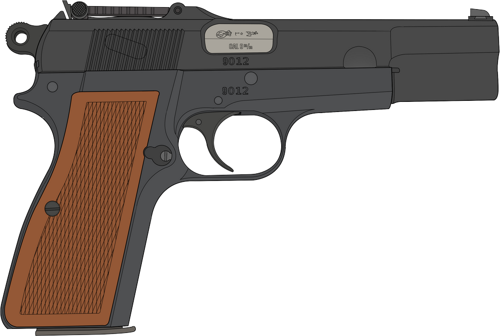 Browning Hi-Power (with flip-sight) Blank Meme Template