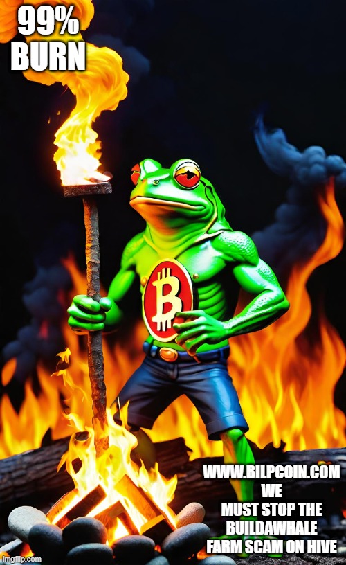 99% BURN; WWW.BILPCOIN.COM WE MUST STOP THE BUILDAWHALE FARM SCAM ON HIVE | made w/ Imgflip meme maker
