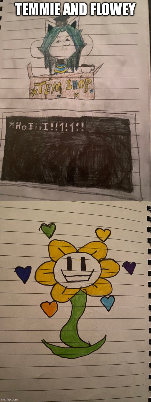 Temmie and Flowey | TEMMIE AND FLOWEY | image tagged in flowey,temmie,undertale,fanart | made w/ Imgflip meme maker