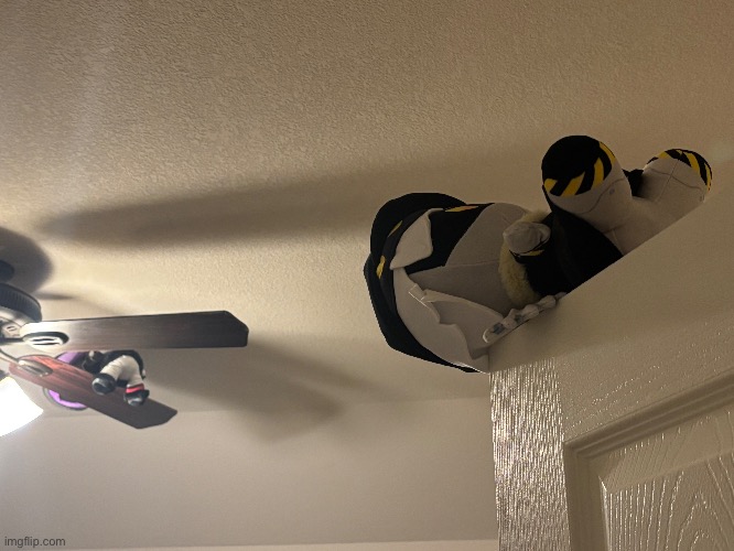 I love my silly plushies | image tagged in murder drones,glitch productions,plush,silly,ceiling fan,door | made w/ Imgflip meme maker