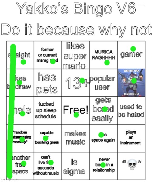 Yakko’s Bingo V6 | image tagged in yakko s bingo v6 | made w/ Imgflip meme maker