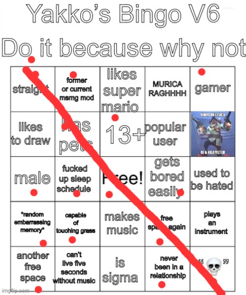i win | image tagged in yakko s bingo v6 | made w/ Imgflip meme maker