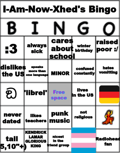 I Am Now Xhed bingo Blank Meme Template
