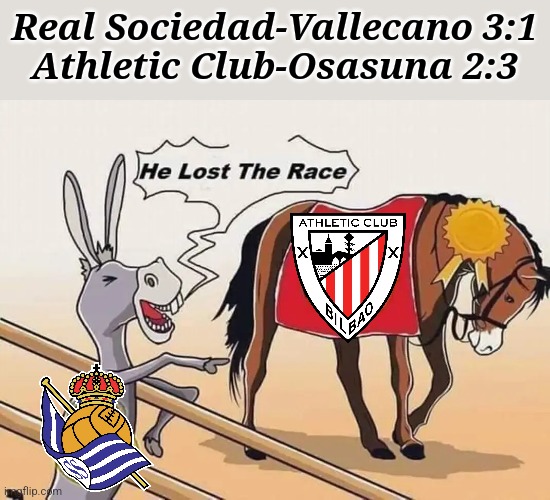 Real Sociedad 3 Rayo 1 + Athletic 2 Osasuna 3 | Real Sociedad-Vallecano 3:1
Athletic Club-Osasuna 2:3 | image tagged in real sociedad,bilbao,copa del rey,spain,sports,footy | made w/ Imgflip meme maker