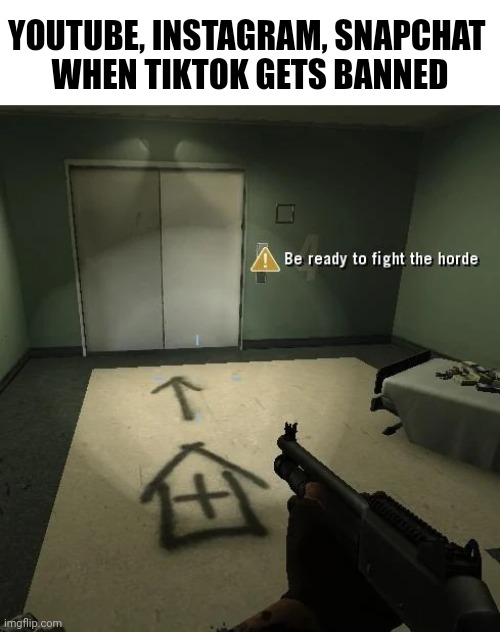 Here come the Horde of the Unemployment | YOUTUBE, INSTAGRAM, SNAPCHAT 
WHEN TIKTOK GETS BANNED | image tagged in be ready to fight the horde better looking,memes,funny | made w/ Imgflip meme maker