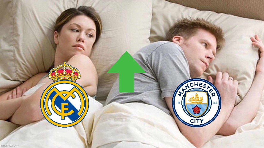 Real Madrid and Manchester City this season | image tagged in memes,i bet he's thinking about other women | made w/ Imgflip meme maker