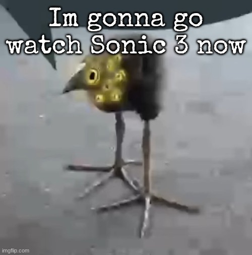 Lobotomy Corporation Bird | Im gonna go watch Sonic 3 now | image tagged in lobotomy corporation bird | made w/ Imgflip meme maker