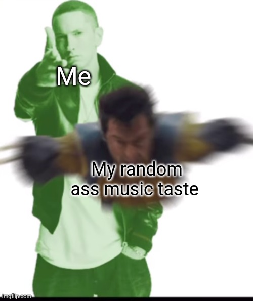 Me; My random ass music taste | made w/ Imgflip meme maker