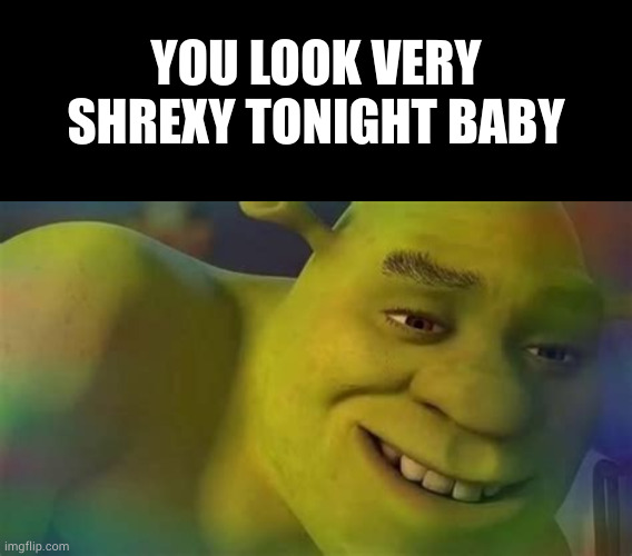 YOU LOOK VERY SHREXY TONIGHT BABY | image tagged in memes,blank transparent square | made w/ Imgflip meme maker