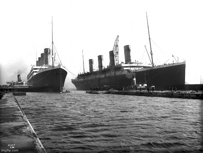 cool fact you probably never knew: Pictured are Olympic and Titanic in Belfast | made w/ Imgflip meme maker